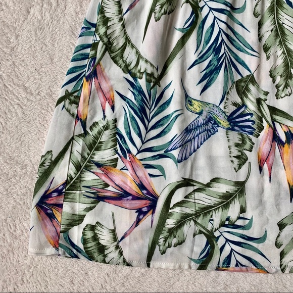H&M divided white tropical bird mini dress size 2 - Picture 4 of 7